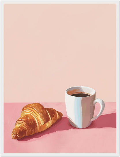 Croissant Kaffee Illustration Poster