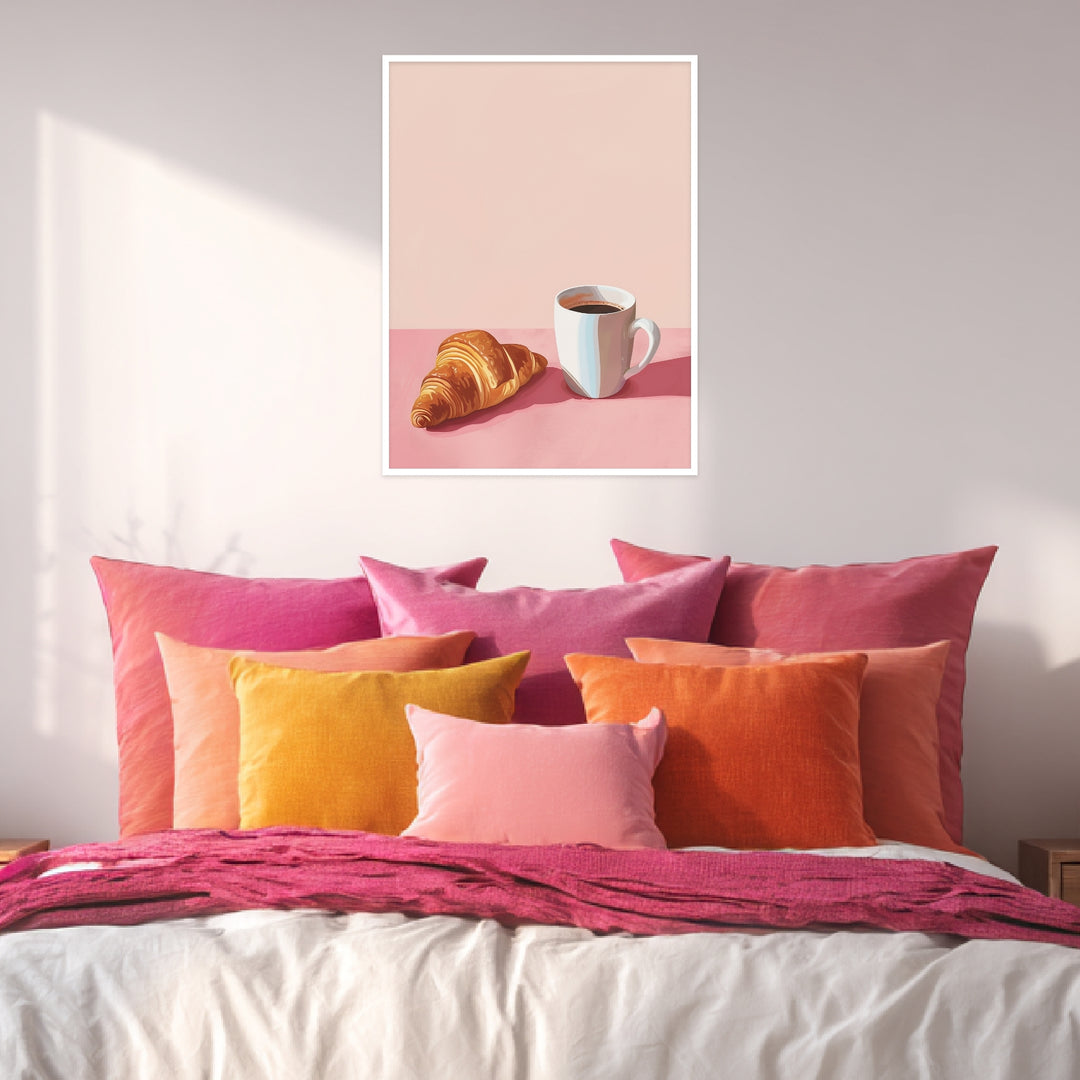 Croissant Kaffee Illustration Poster Dopamin – mattes Kunstdruck-Papier – Ansicht 4