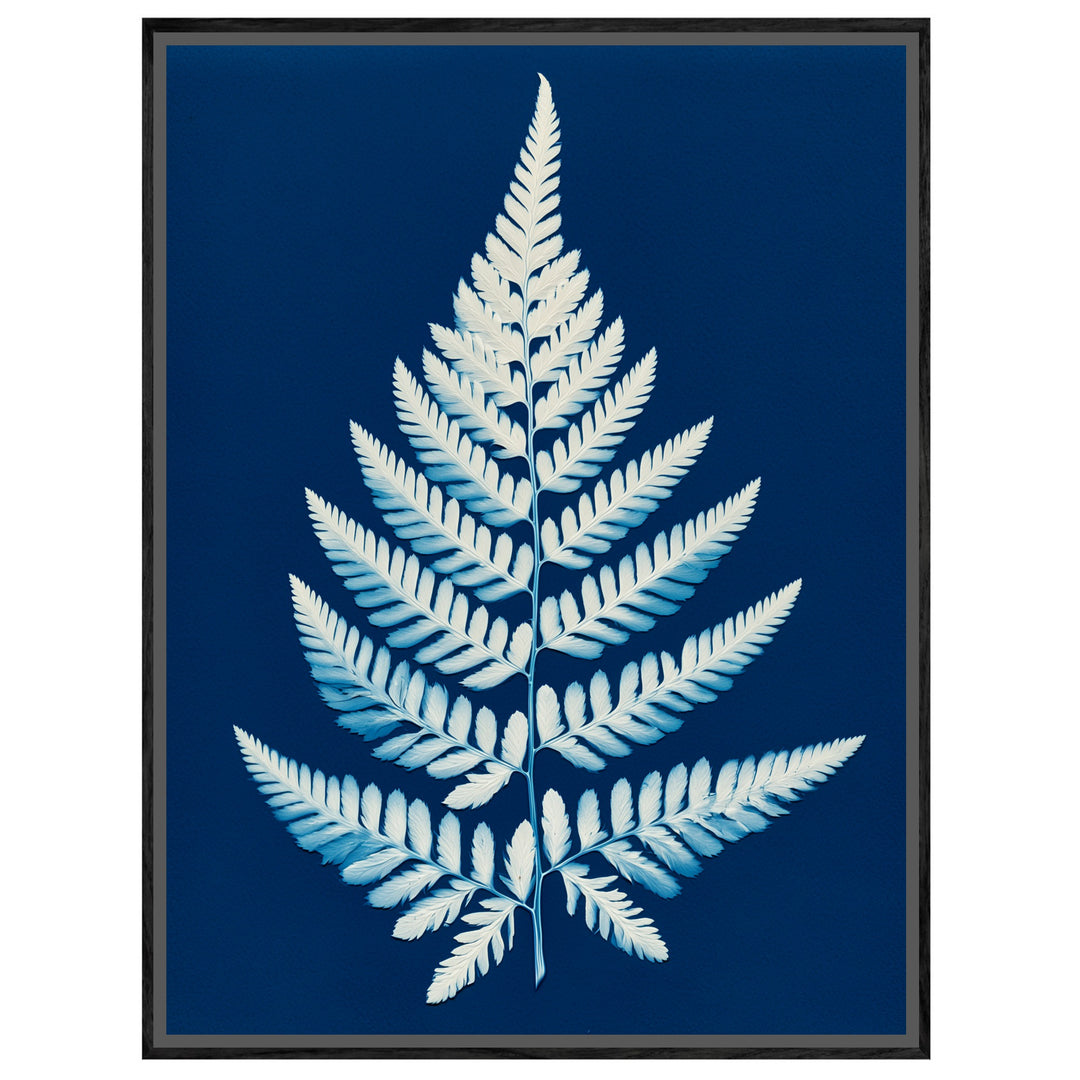 Farn Cyanotypie blau Leinwandbild – Leinwandbild