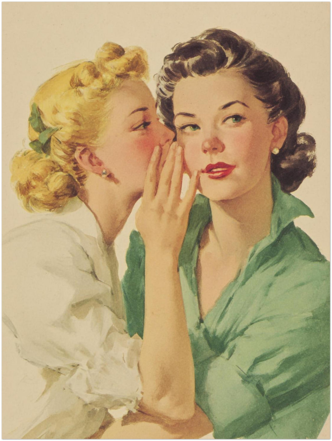 Flüsternde Frauen Vintage – Wandkunst