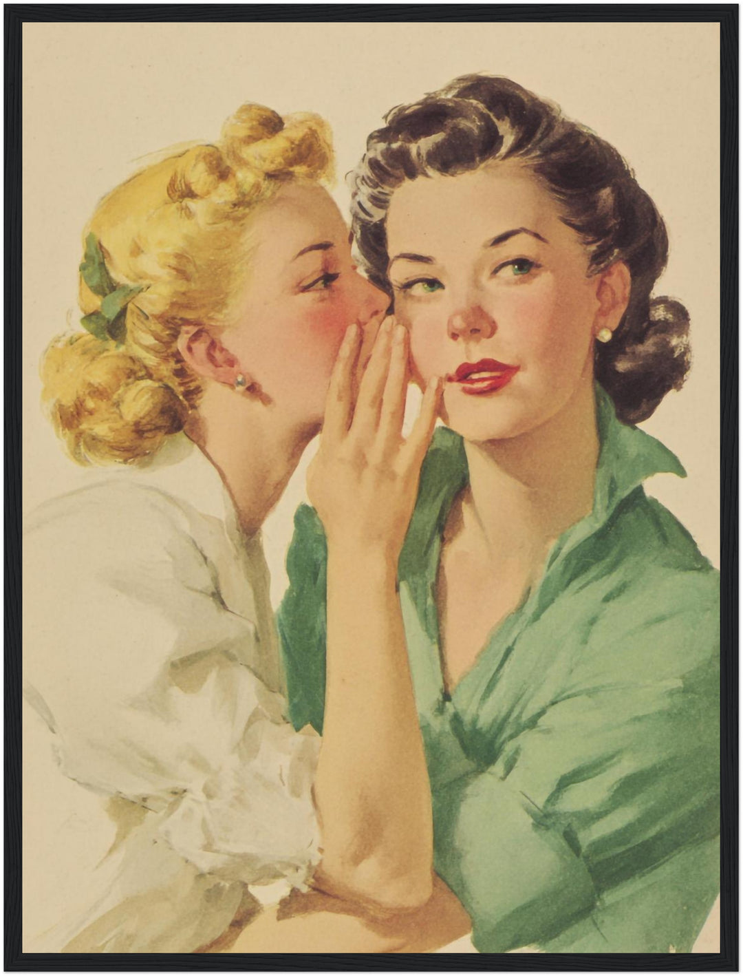Flüsternde Frauen Poster Vintage – mattes Kunstdruck-Papier – Ansicht 6