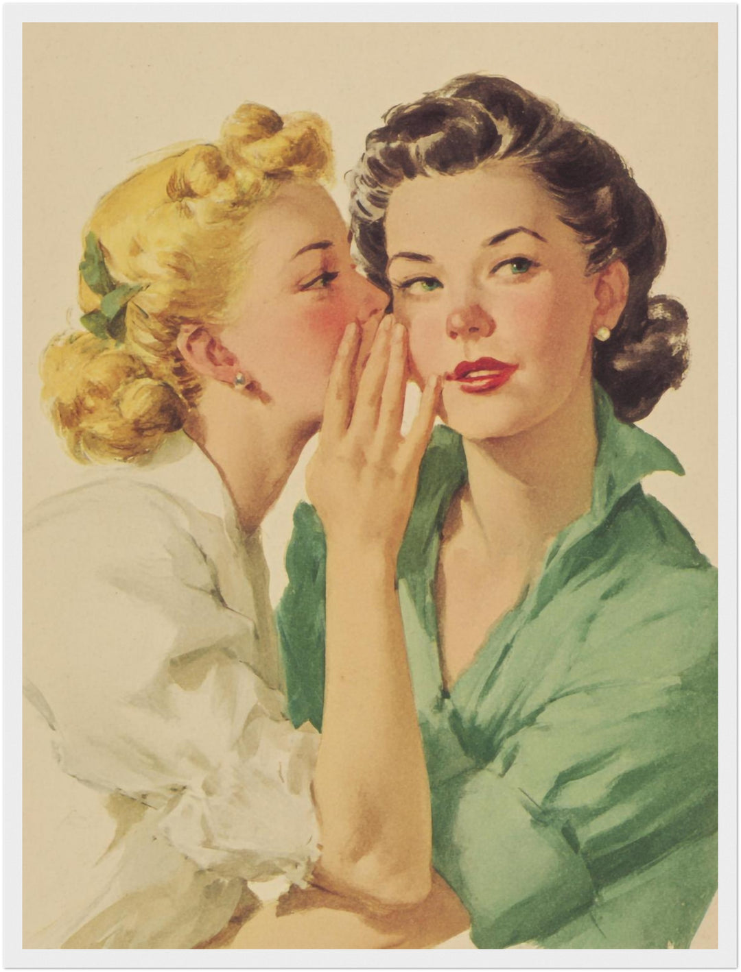 Flüsternde Frauen Poster Vintage – mattes Kunstdruck-Papier – Ansicht 5