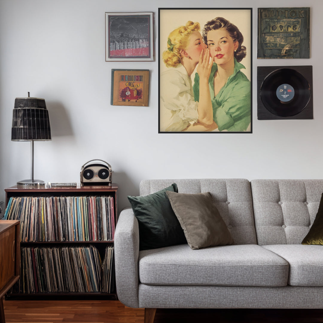Flüsternde Frauen Poster Vintage – mattes Kunstdruck-Papier – Ansicht 3