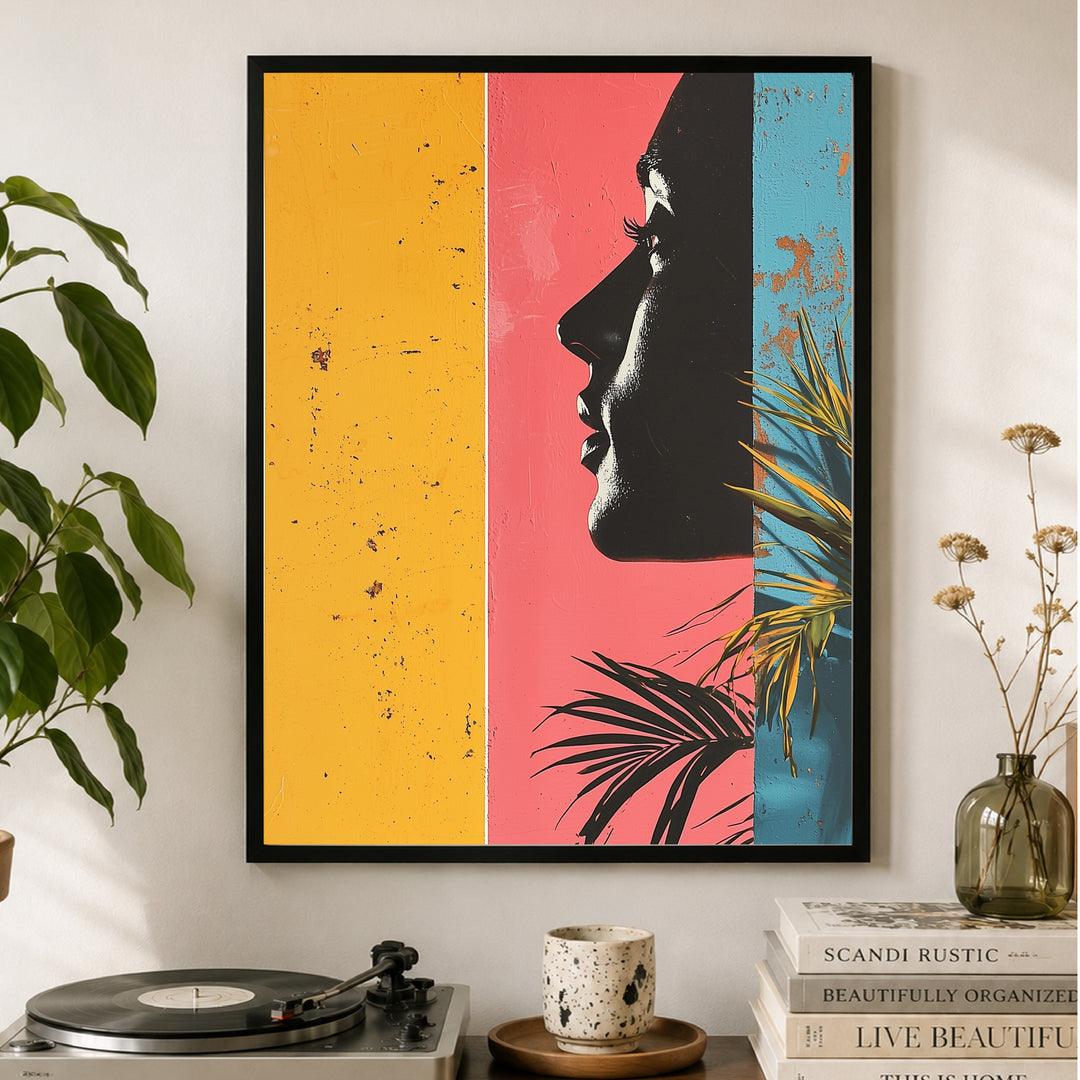 Frau Silhouette Poster Vintage – mattes Kunstdruck-Papier – Ansicht 2