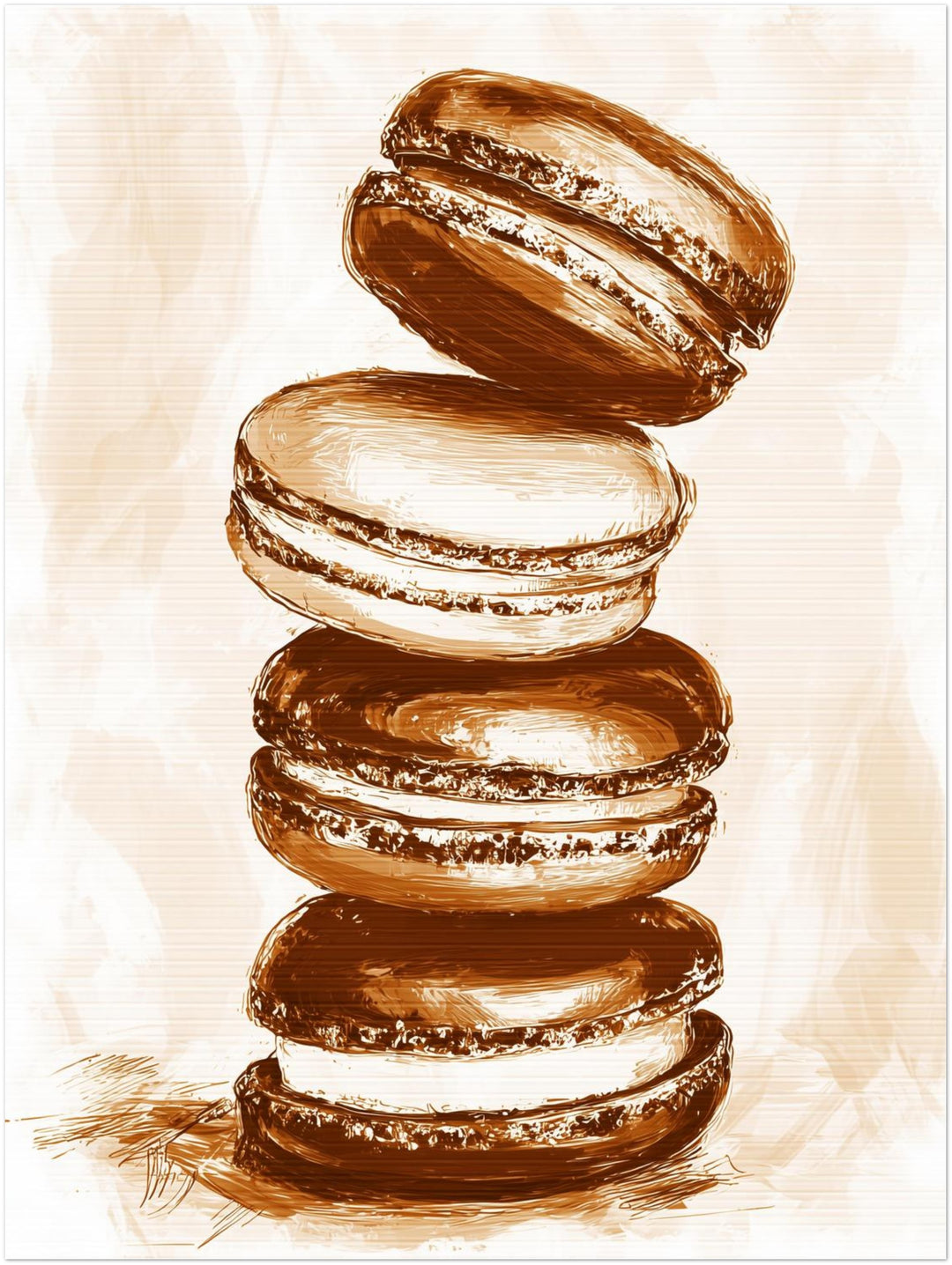 Gestapelte Macarons Vintage Leinwandbild – Ohne Rahmen – Produktfoto