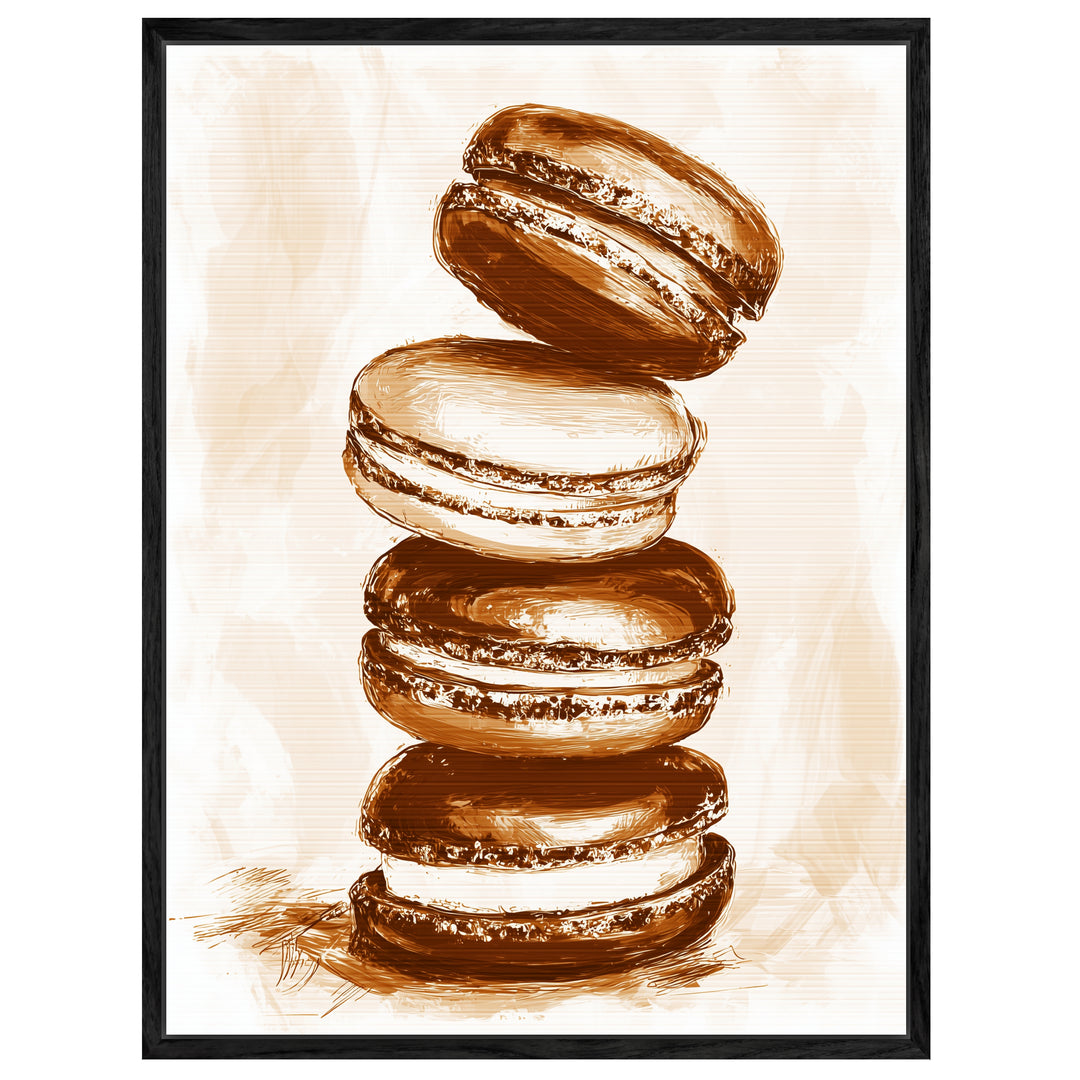 Gestapelte Macarons Vintage Leinwandbild – Leinwandbild