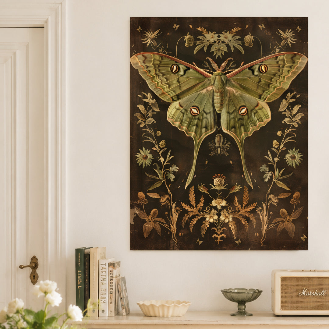 Grüne Motte Poster Vintage – mattes Kunstdruck-Papier – Ansicht 3