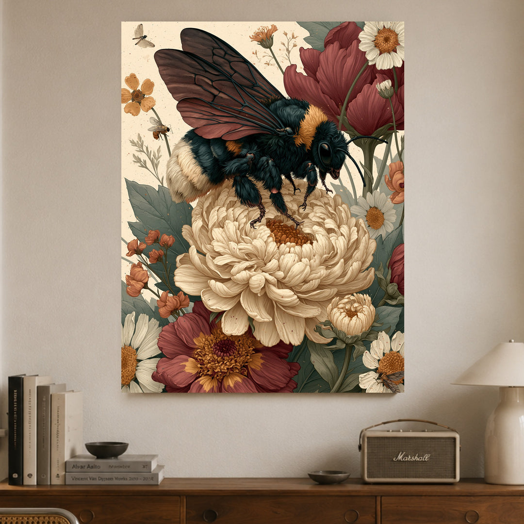Hummel im Blütenmeer Poster – Ohne Rahmen – Produktfoto