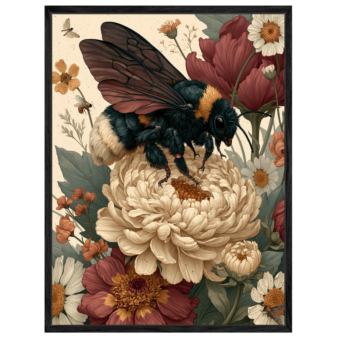 Hummel im Blütenmeer Leinwandbild – Leinwandbild