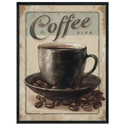 Kaffeetasse mit Bohnen Leinwandbild