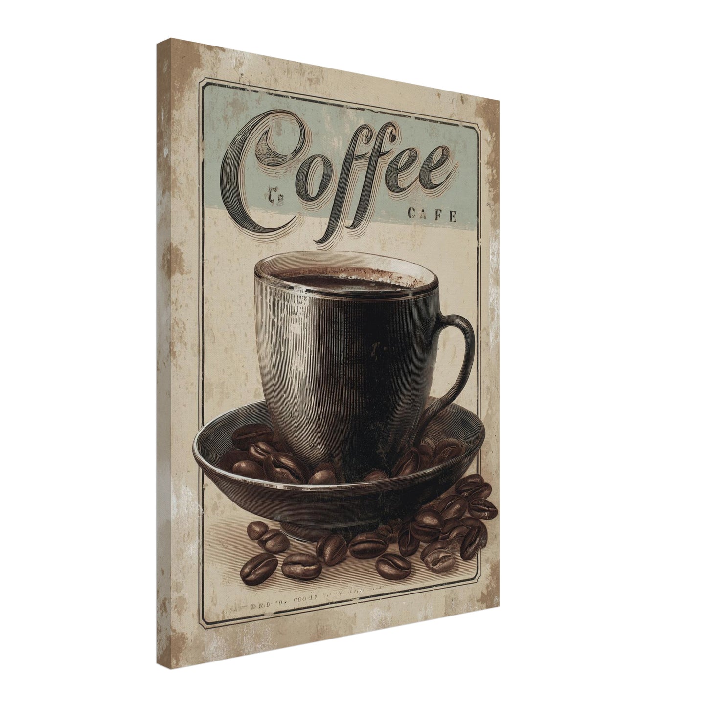 Kaffeetasse mit Bohnen Leinwandbild