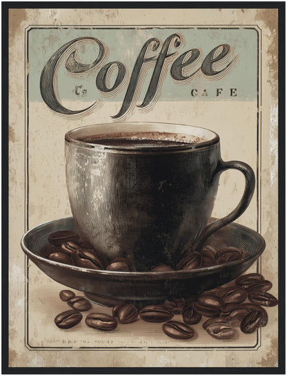 Kaffeetasse mit Bohnen Poster