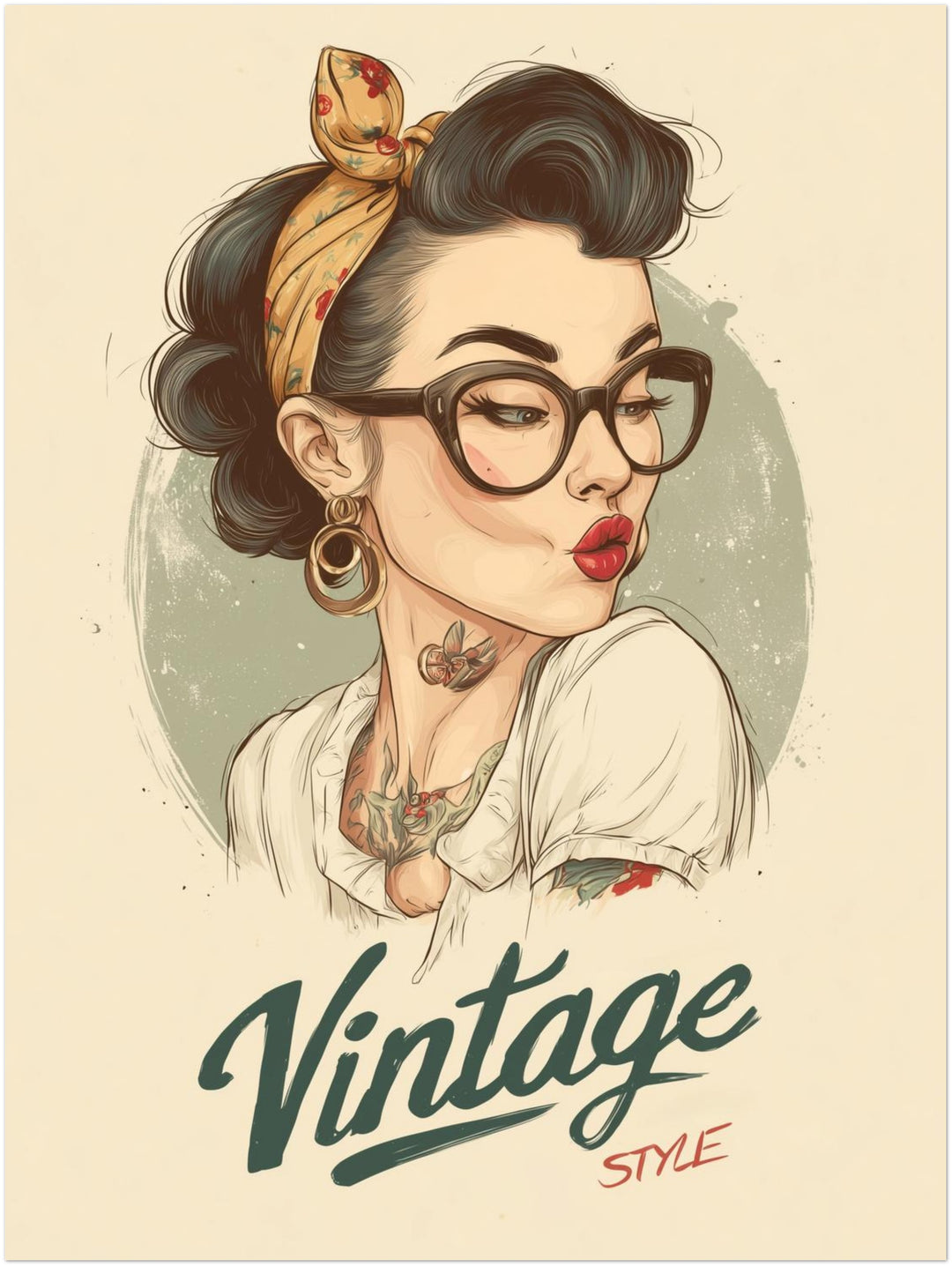 Klassische Damenzeichnung Vintage – Wandkunst