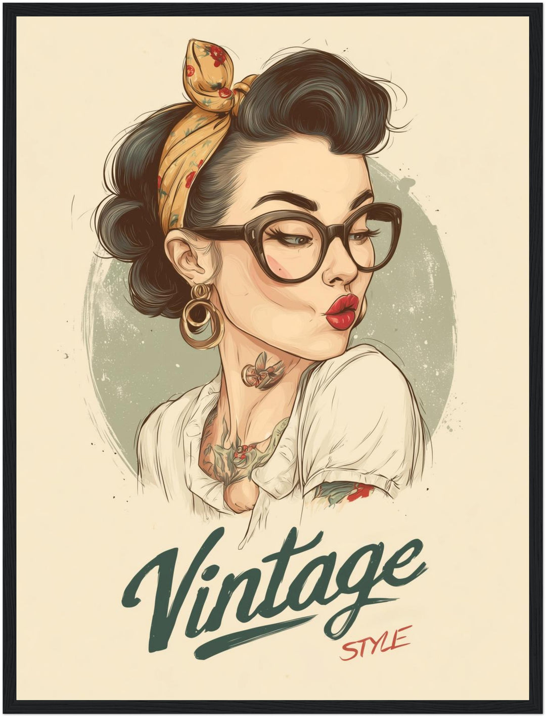 Klassische Damenzeichnung Poster Vintage – mattes Kunstdruck-Papier – Ansicht 6