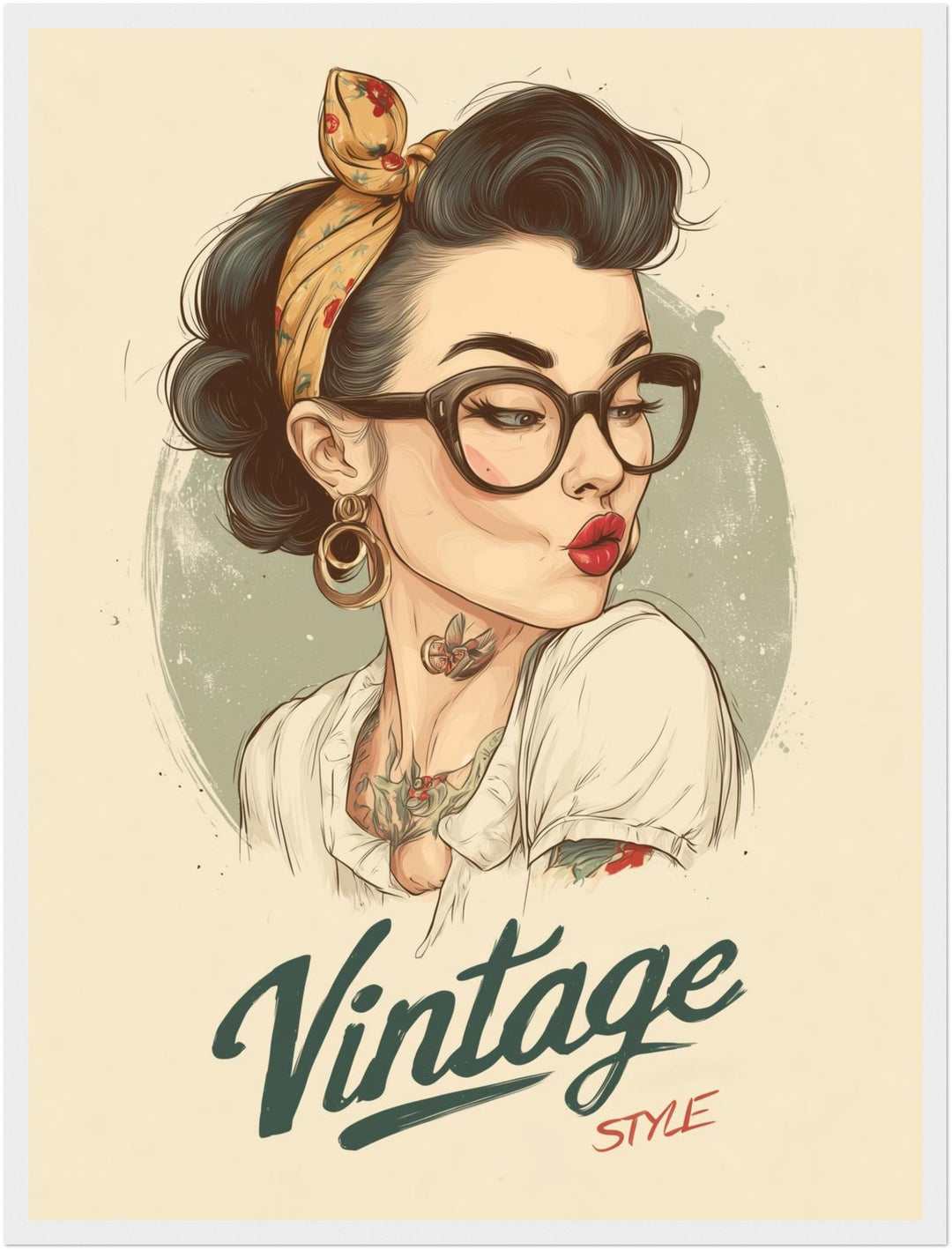 Klassische Damenzeichnung Poster Vintage – mattes Kunstdruck-Papier – Ansicht 5