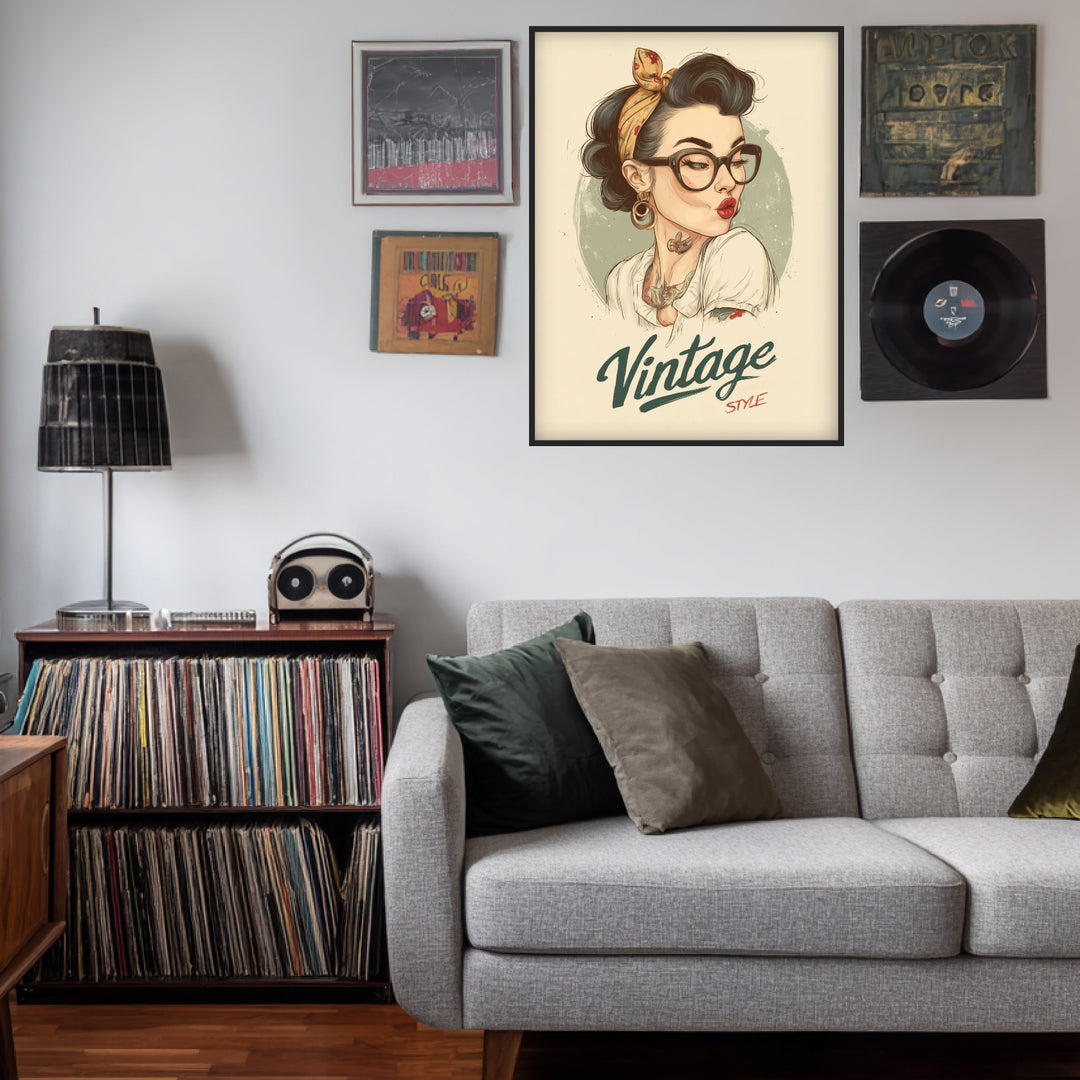 Klassische Damenzeichnung Poster Vintage – mattes Kunstdruck-Papier – Ansicht 3