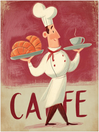 Koch mit Croissants Poster