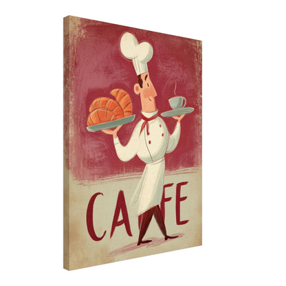 Koch mit Croissants Leinwandbild