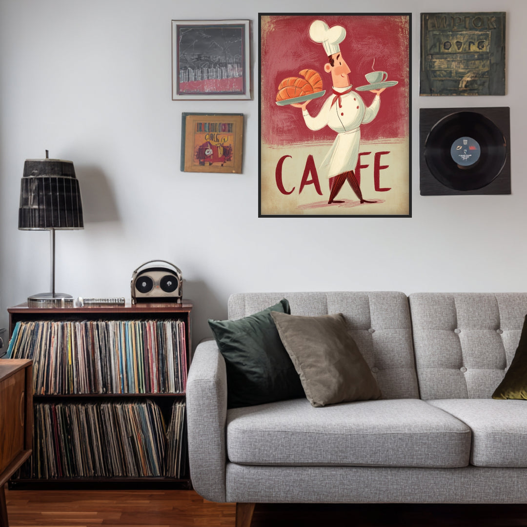 Koch mit Croissants Poster Vintage – mattes Kunstdruck-Papier – Ansicht 3