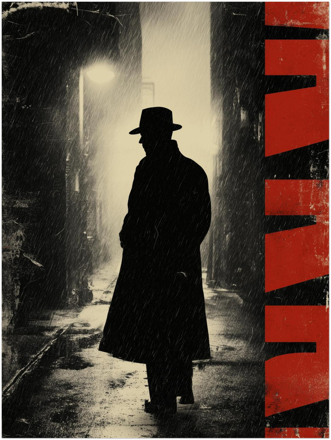 Mann im Regen Vintage – Wandkunst