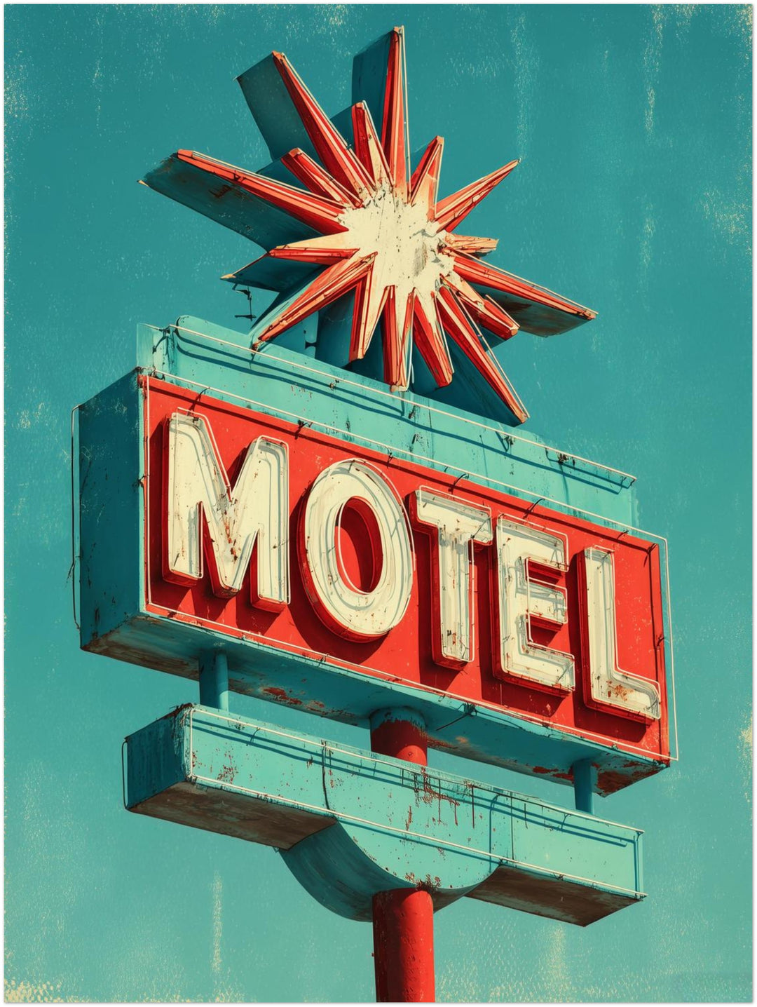 Motel Neon Sign Vintage – Wandkunst