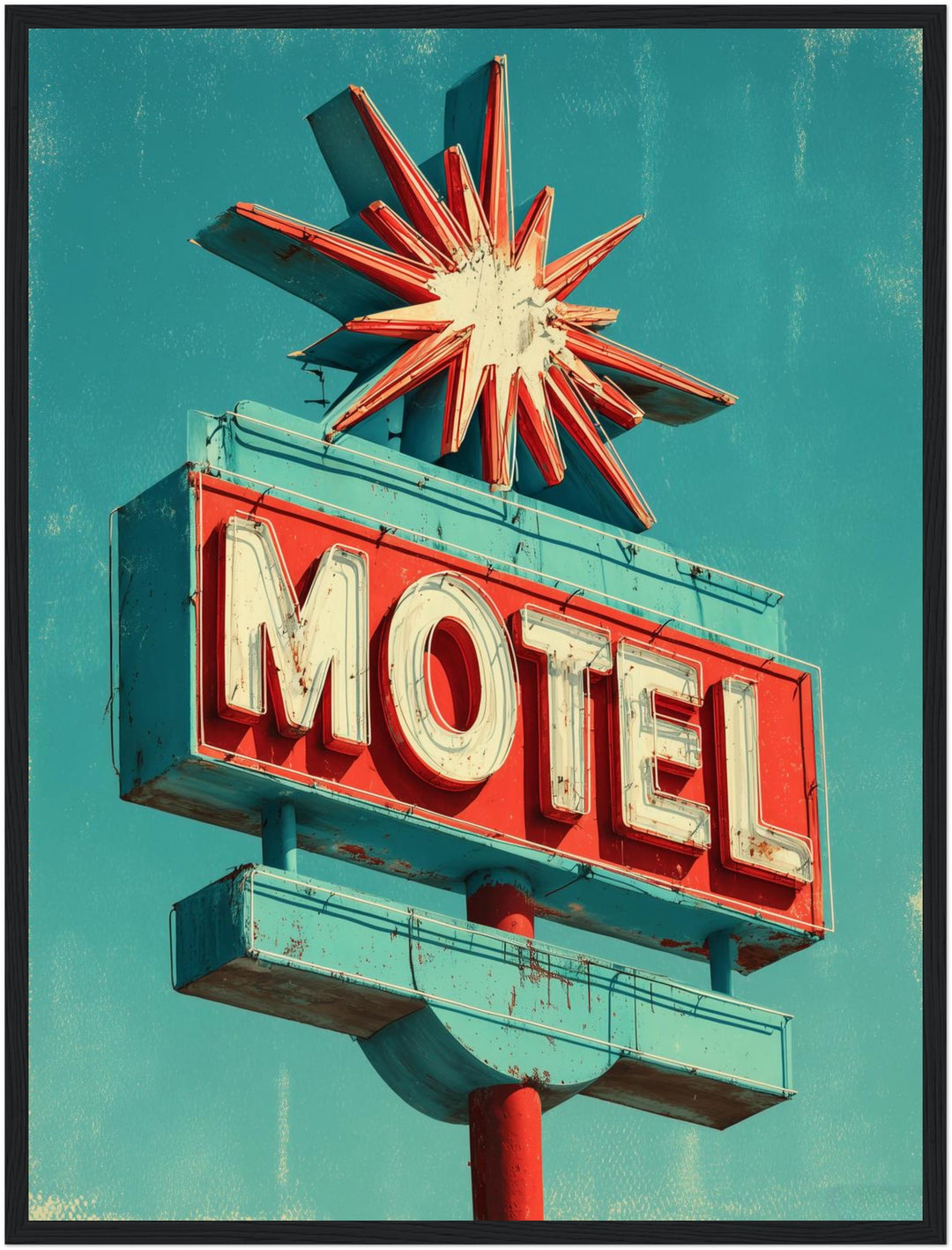 Motel Neon Sign Poster Vintage – mattes Kunstdruck-Papier – Ansicht 5