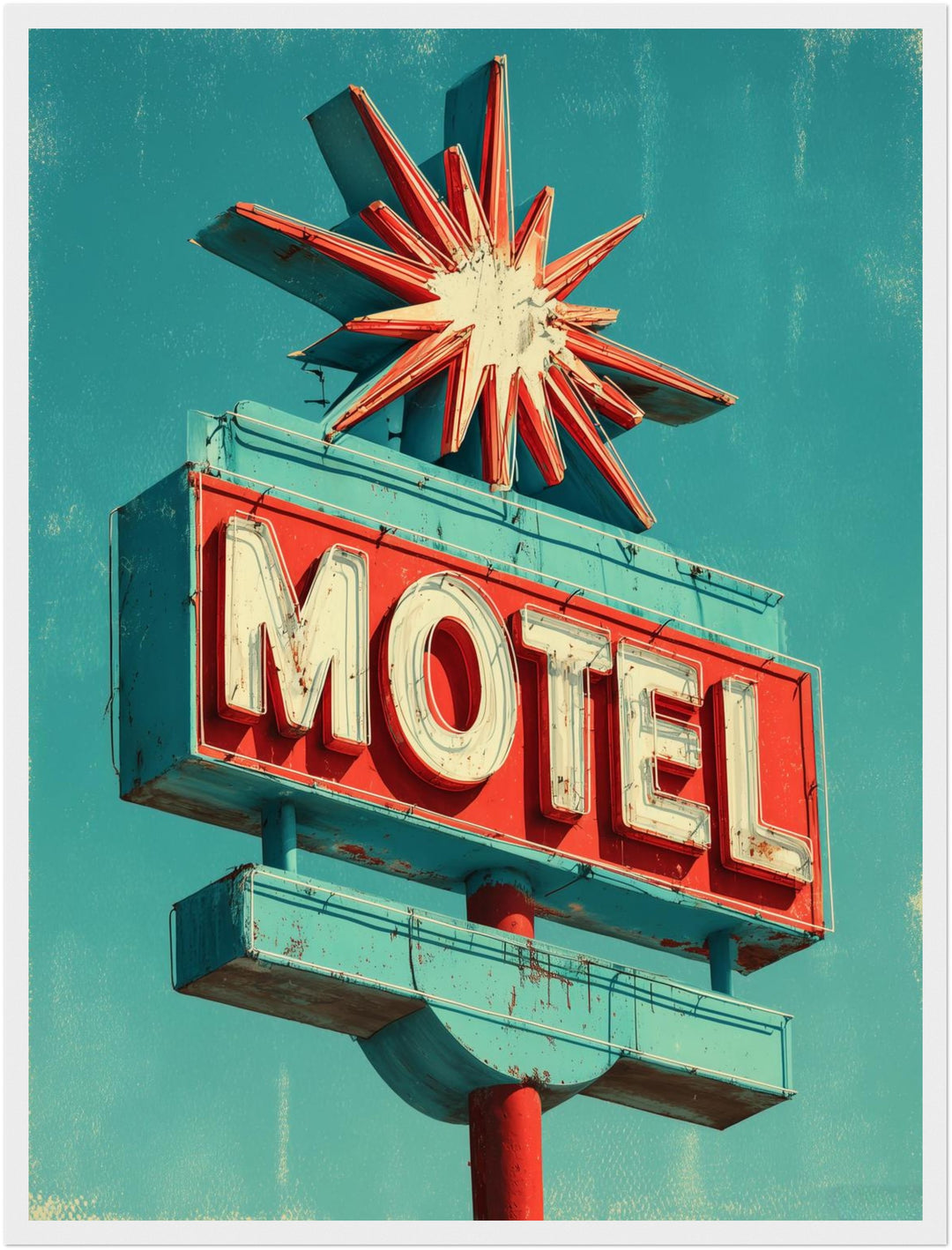 Motel Neon Sign Poster Vintage – mattes Kunstdruck-Papier – Ansicht 6