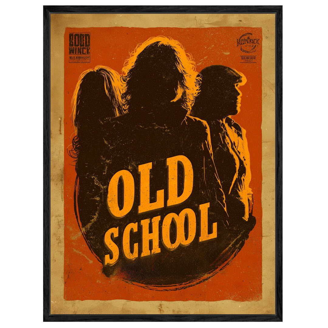 Oldschool Silhouettenfiguren Leinwandbild Vintage – Leinwand auf Holzrahmen – Ansicht 4