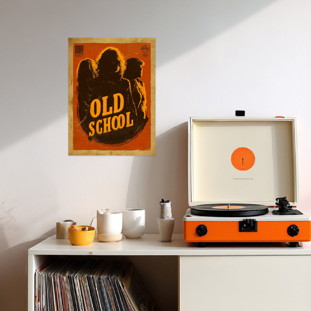 Oldschool Silhouettenfiguren Leinwandbild Vintage – Leinwand auf Holzrahmen – Ansicht 3
