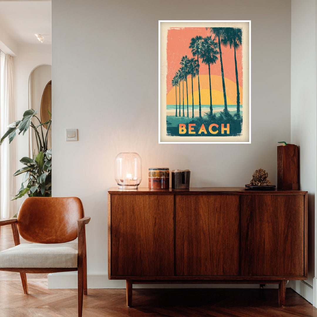Palmen am Strand Poster Vintage – mattes Kunstdruck-Papier – Ansicht 3