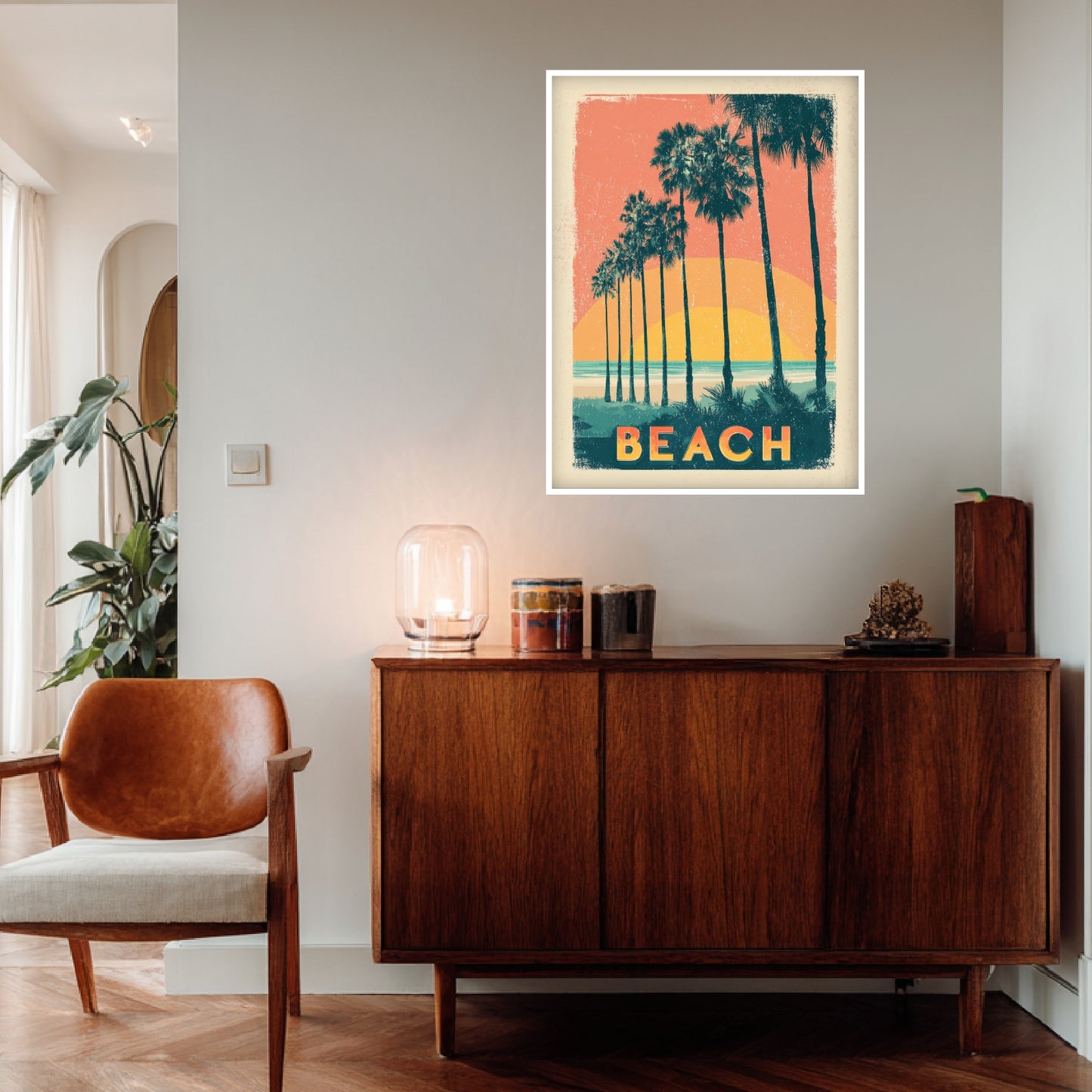 Palmen am Strand Poster