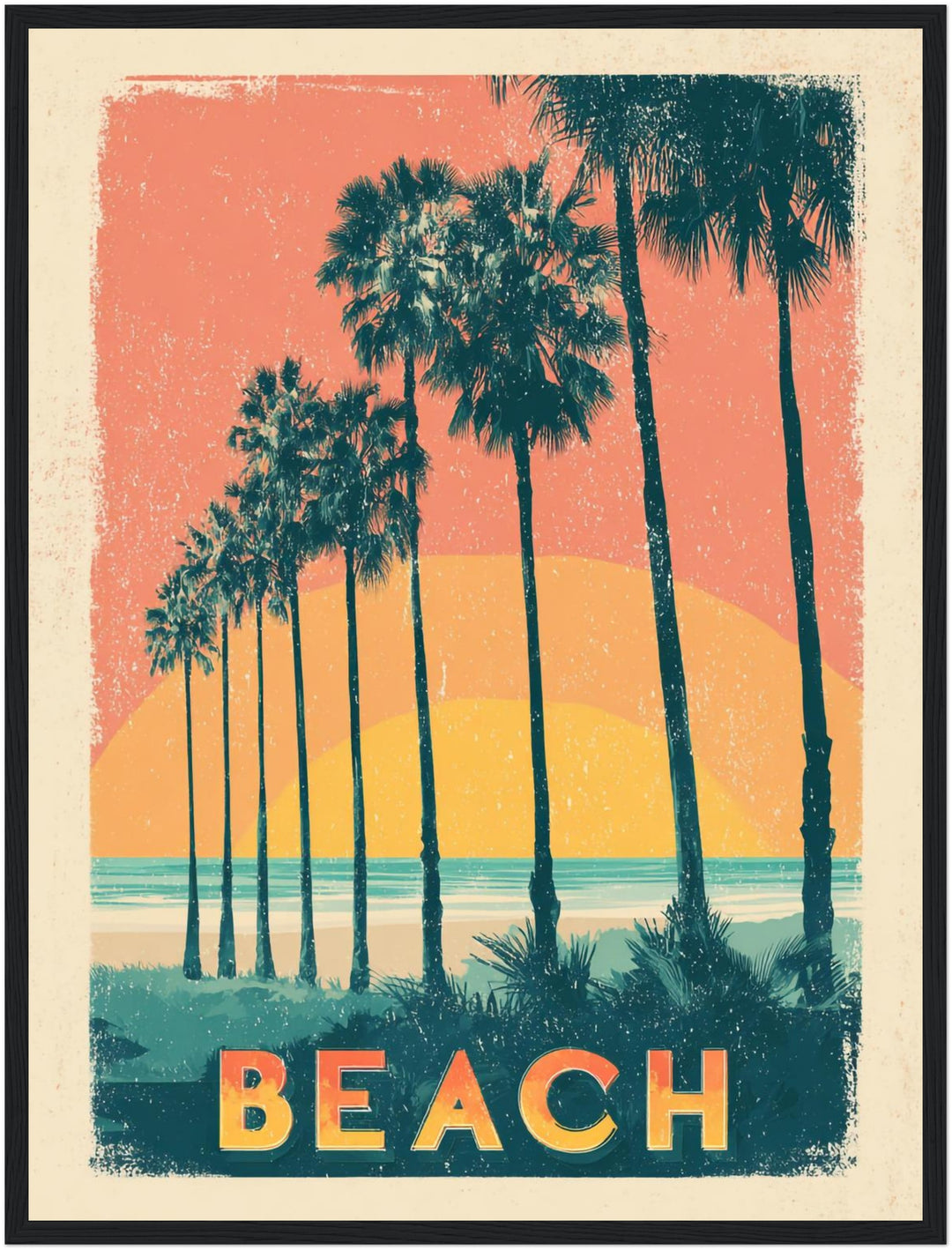 Palmen am Strand Poster Vintage – mattes Kunstdruck-Papier – Ansicht 6