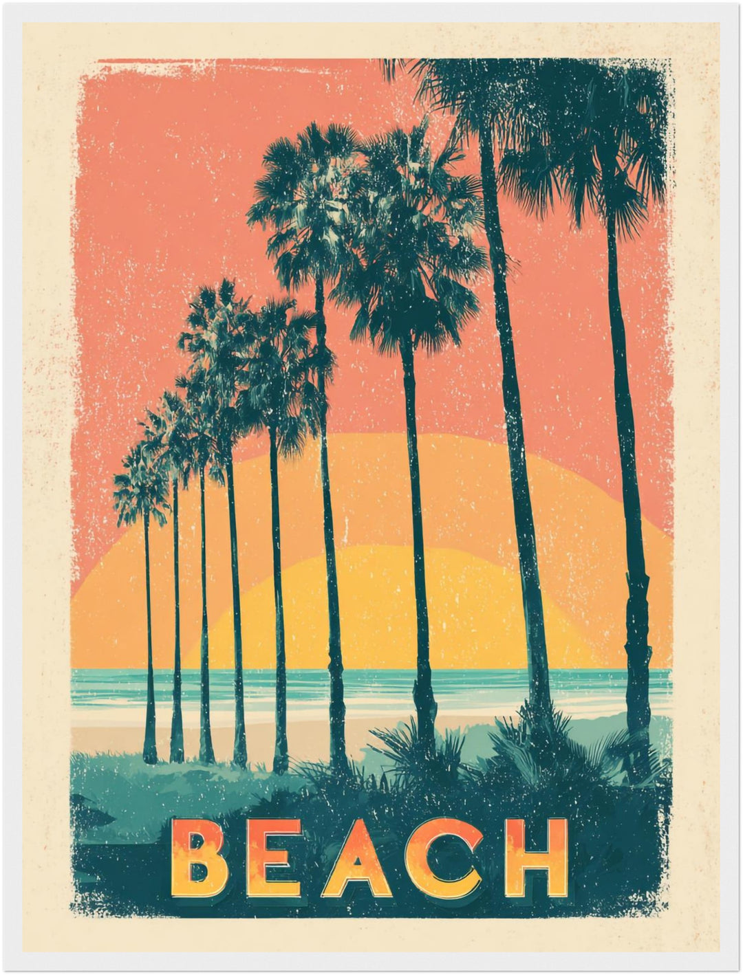 Palmen am Strand Poster Vintage – mattes Kunstdruck-Papier – Ansicht 5