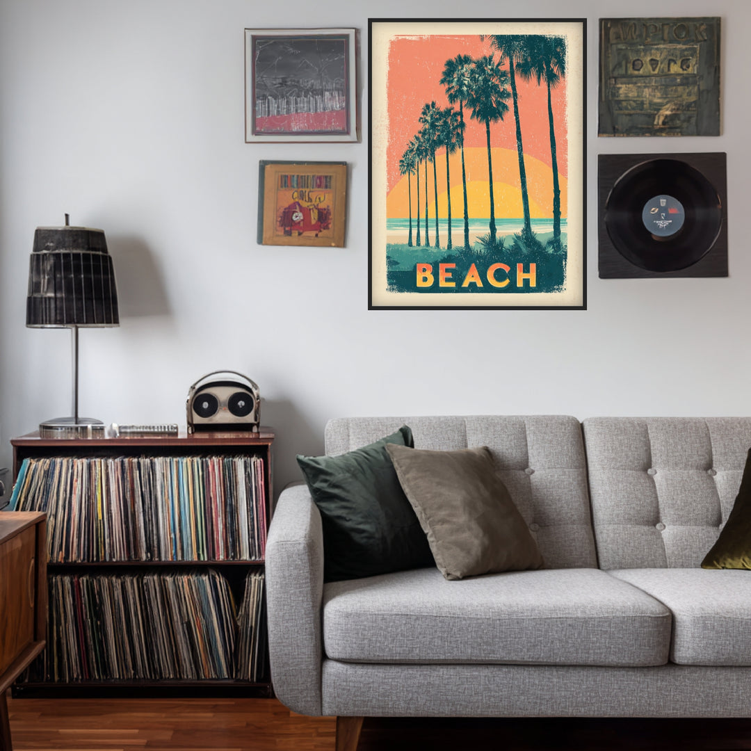 Palmen am Strand Poster Vintage – mattes Kunstdruck-Papier – Ansicht 4