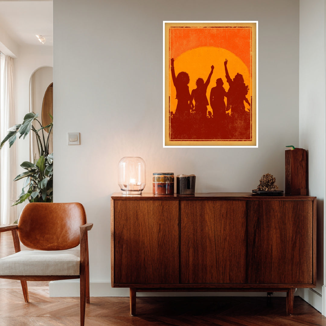 Party bei Sonnenuntergang Poster Vintage – mattes Kunstdruck-Papier – Ansicht 4