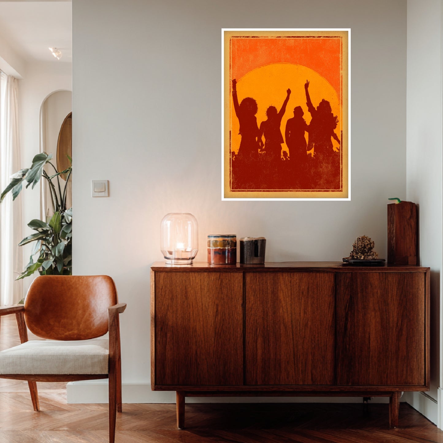 Party bei Sonnenuntergang Poster