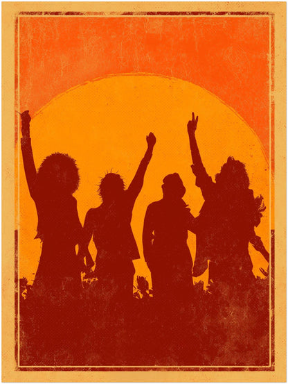 Party bei Sonnenuntergang Poster