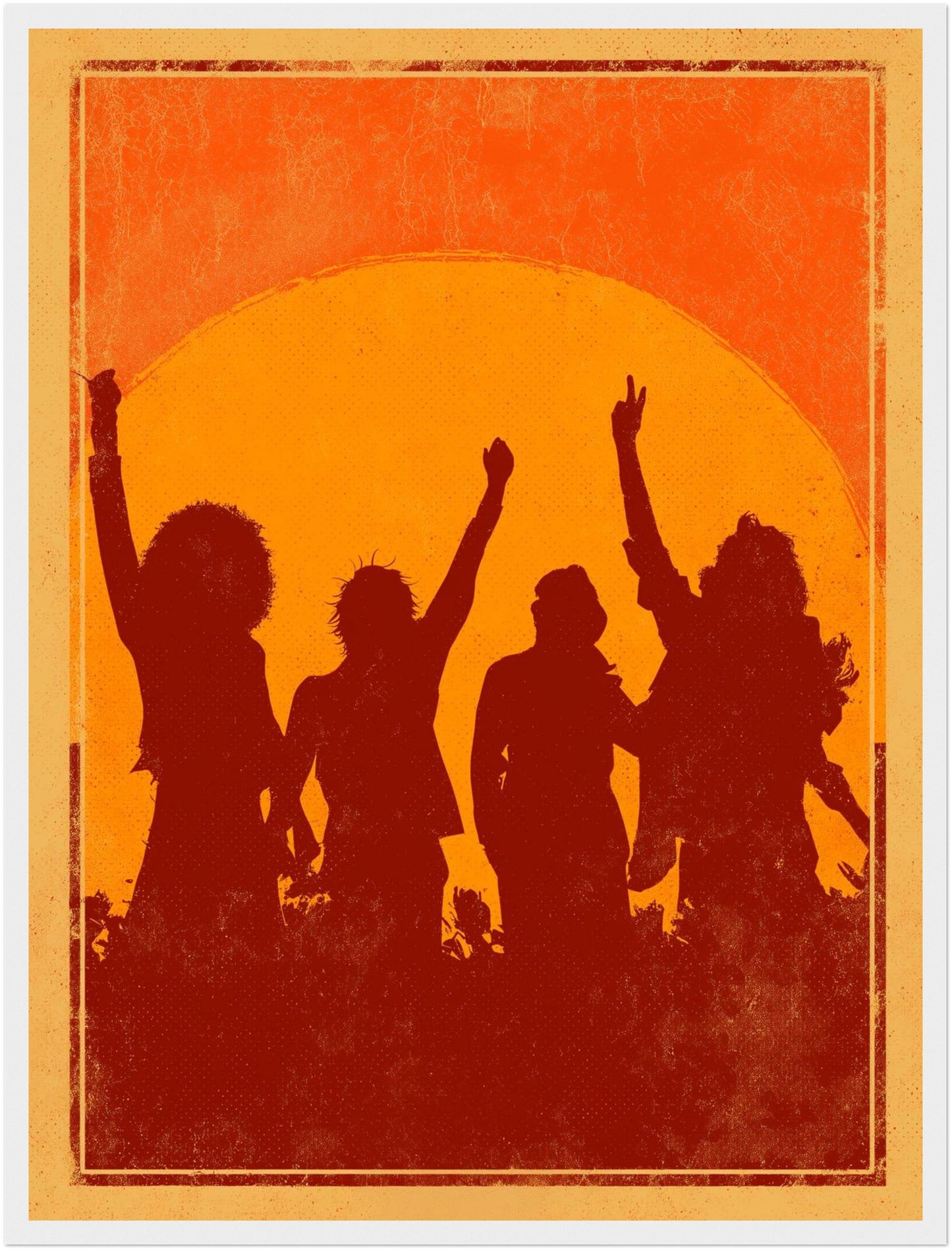 Party bei Sonnenuntergang Poster
