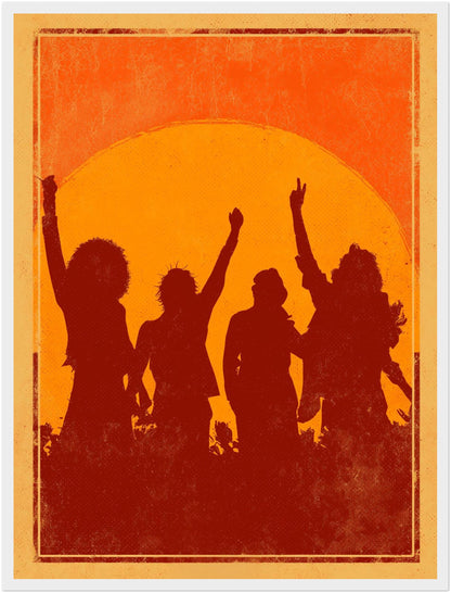 Party bei Sonnenuntergang Poster