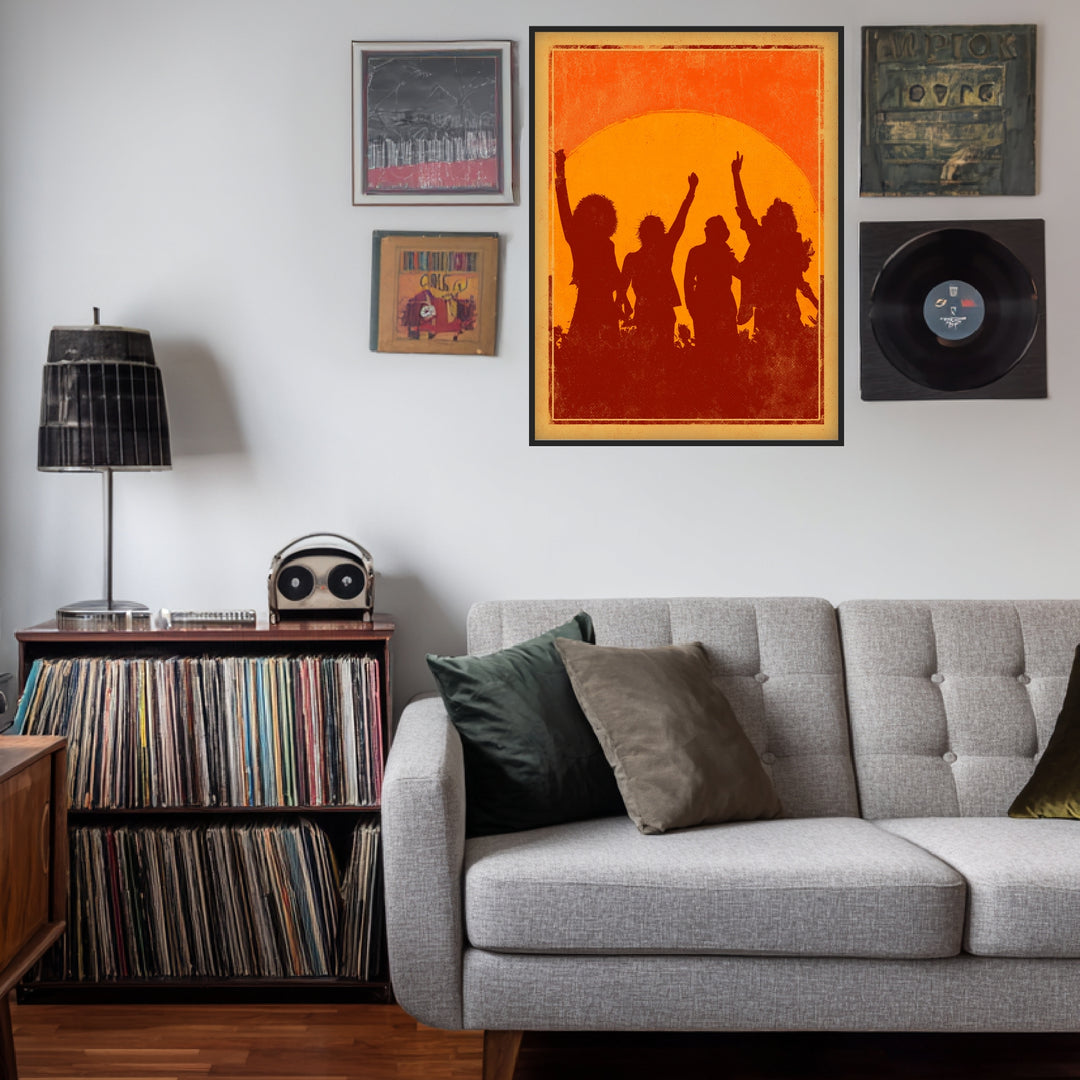 Party bei Sonnenuntergang Poster Vintage – mattes Kunstdruck-Papier – Ansicht 3