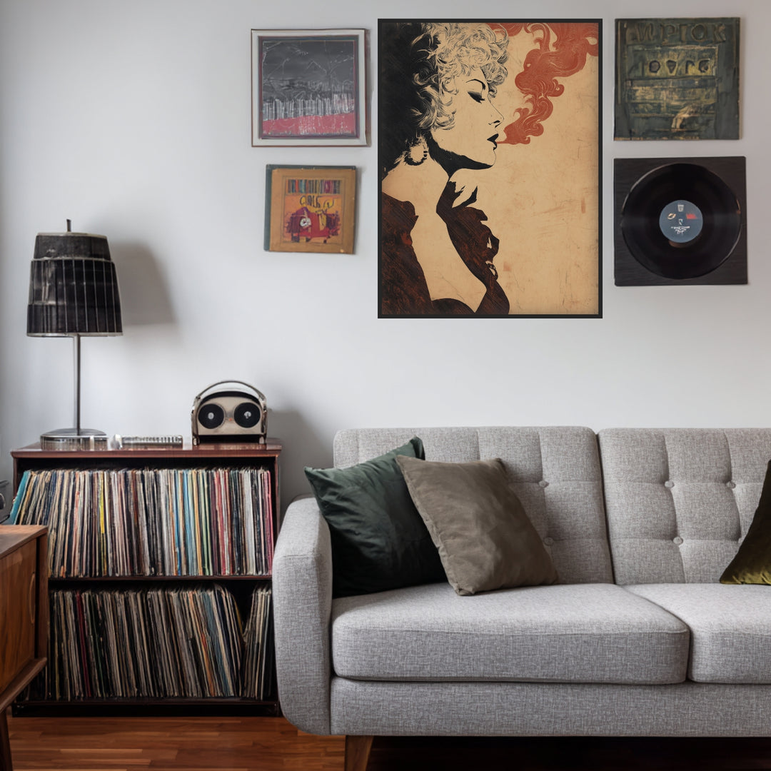 Rauchende Frau im Profil Poster abstrakt – mattes Kunstdruck-Papier – Ansicht 6