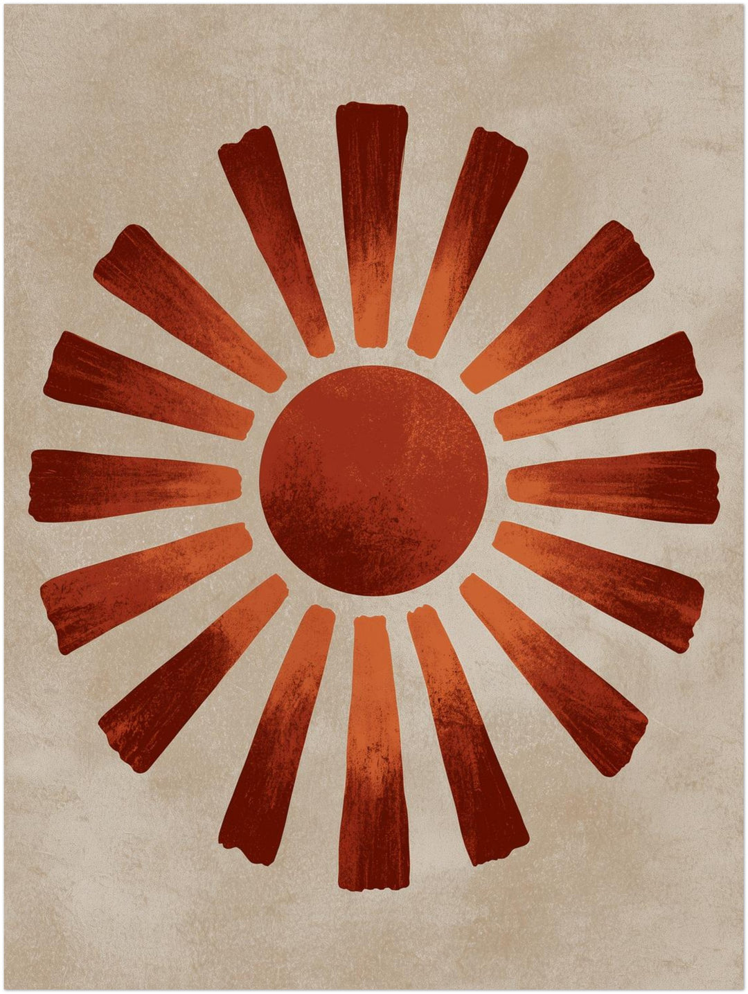 Vintage Sonne in Terrakotta Poster – Ohne Rahmen – Produktfoto