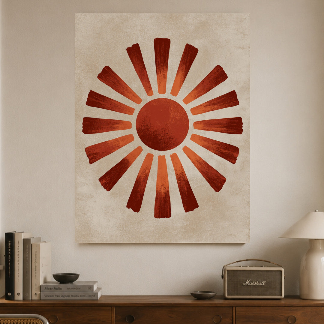 Vintage Sonne in Terrakotta Poster – Ohne Rahmen – Produktfoto