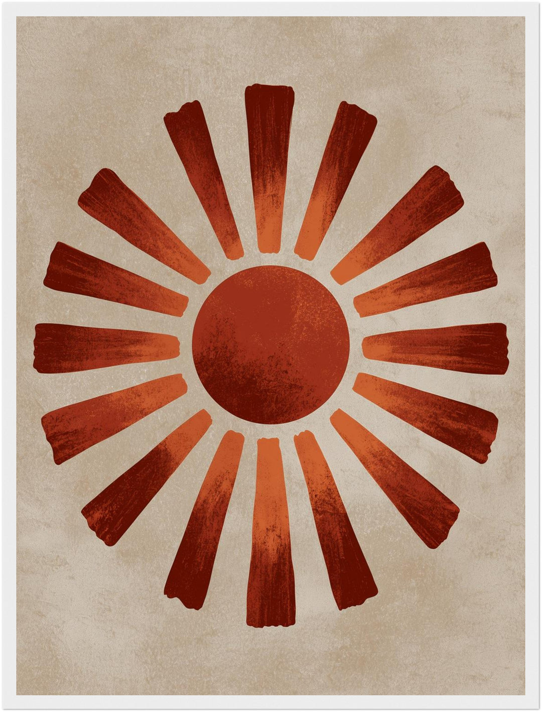 Vintage Sonne in Terrakotta Poster – Weißer Rahmen – Produktfoto