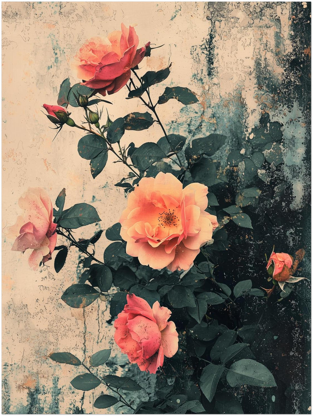 Rosen im Vintage-Look Vintage – Wandkunst