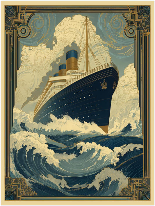 Schiff in Wellen Poster