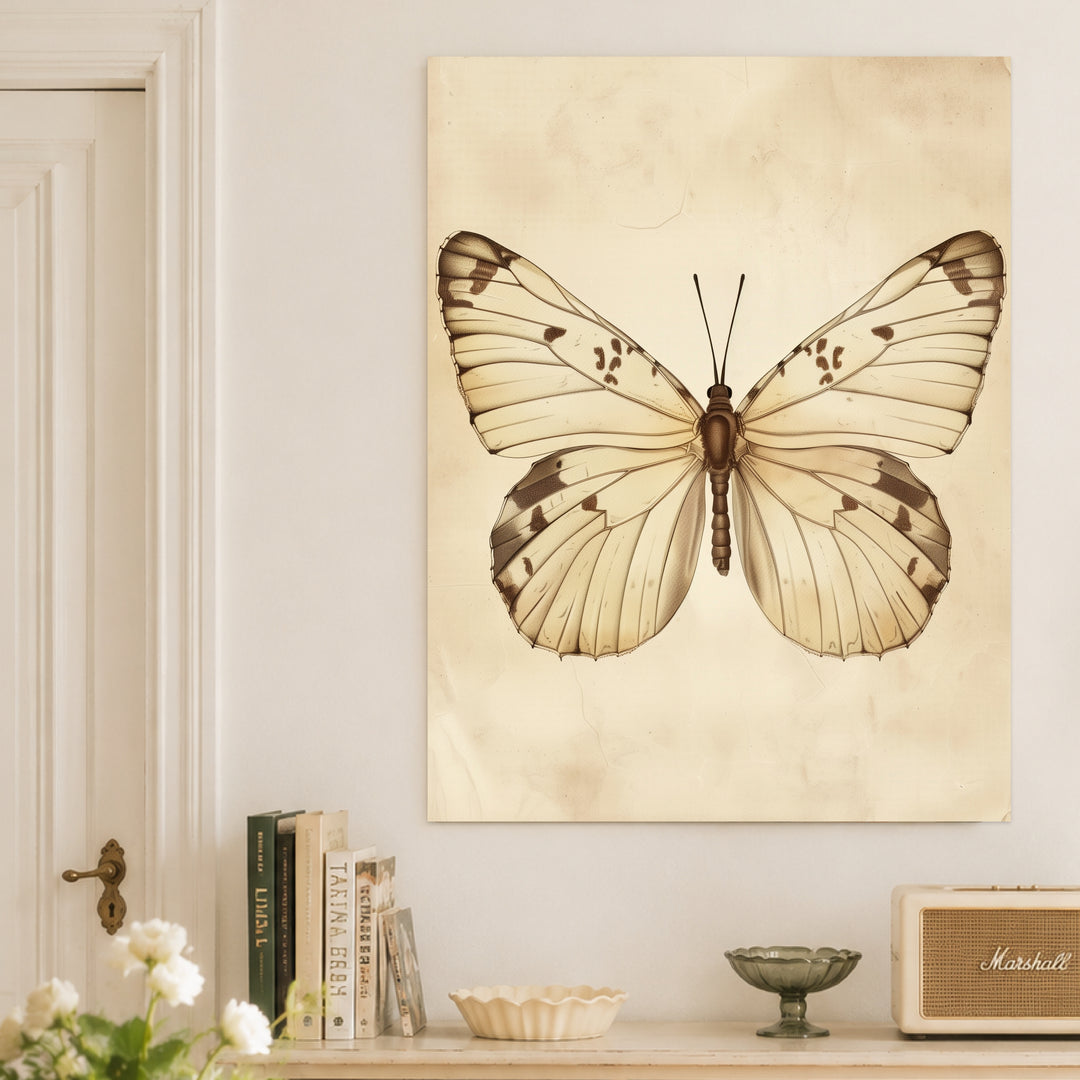 Schmetterling Leinwandbild Vintage – Leinwand auf Holzrahmen – Ansicht 3