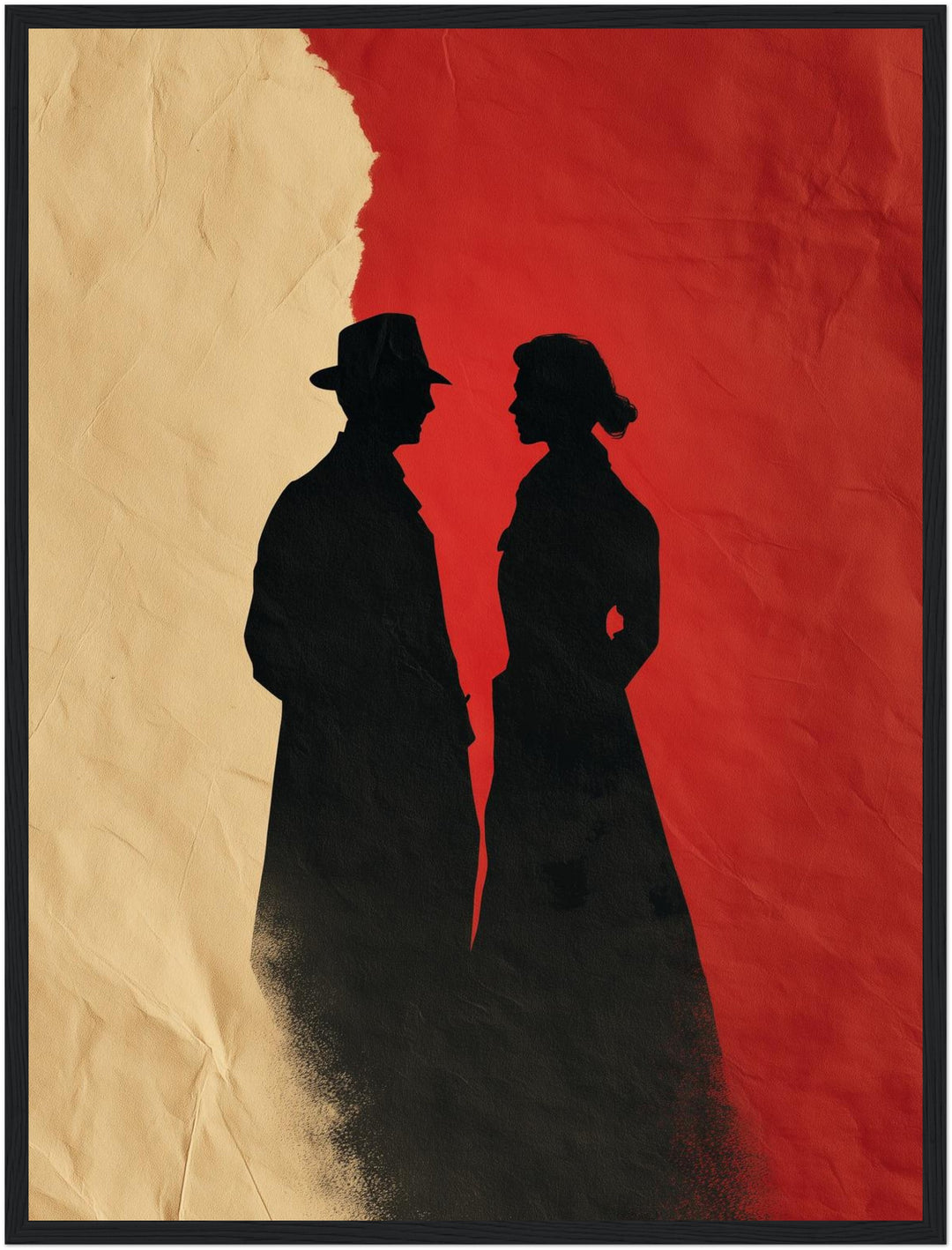 Silhouetten eines Paares Poster Vintage – mattes Kunstdruck-Papier – Ansicht 5