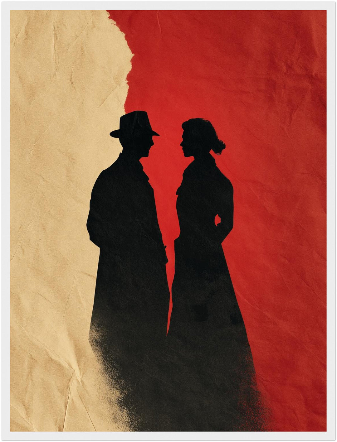 Silhouetten eines Paares Poster Vintage – mattes Kunstdruck-Papier – Ansicht 6