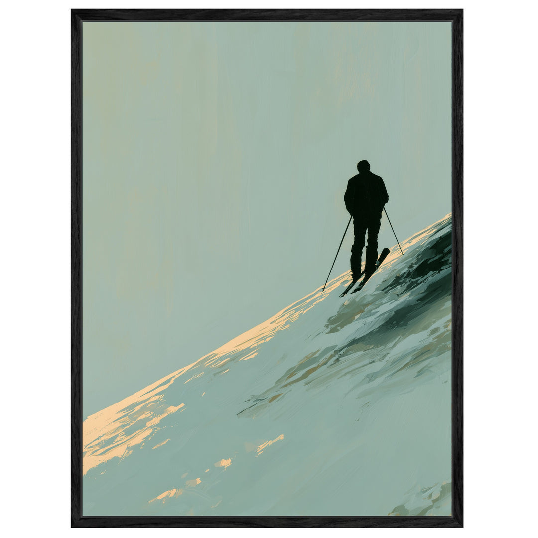 Skifahrer im Winterlicht Leinwandbild – Leinwandbild